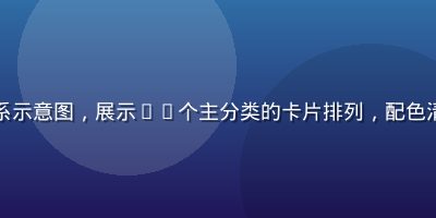 平台分类体系示意图，展示18个主分类的卡片排列，配色清晰层次分明